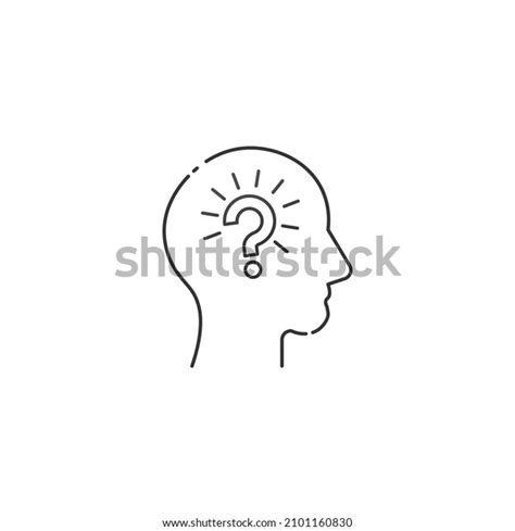 Human Head Profile Question Mark Line Stock Vector Royalty Free