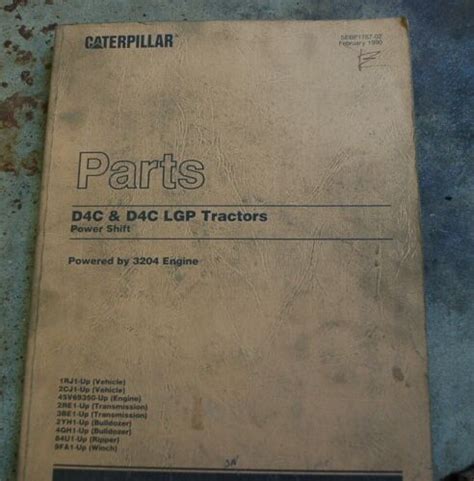 Cat Caterpillar D4c Tractor Dozer Crawler Parts Manual Book Catalog