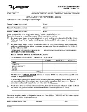 Sample email for meeting request with supervisor. Fillable Online APPLICATION FOR FEE WAIVER 201516 Fax Email Print - PDFfiller