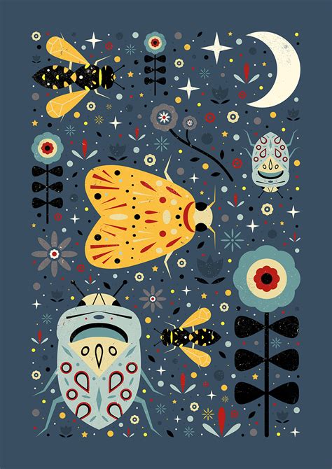 Carly Watts Art And Illustration Midnight Bugs