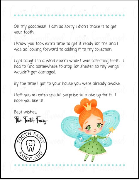 Tooth Fairy Apology Letter Printable Printable Word Searches