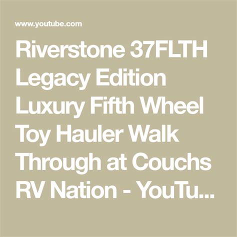 Riverstone 37flth Legacy Edition Luxury Fifth Wheel Toy Hauler Walk