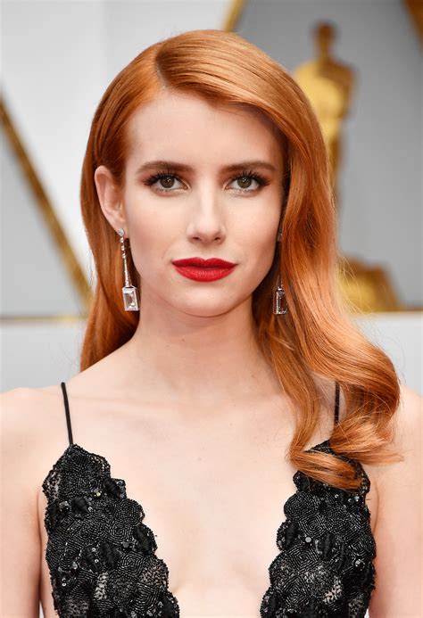 Oscars Emma Roberts S Hair Is A Much Brighter Red Allure