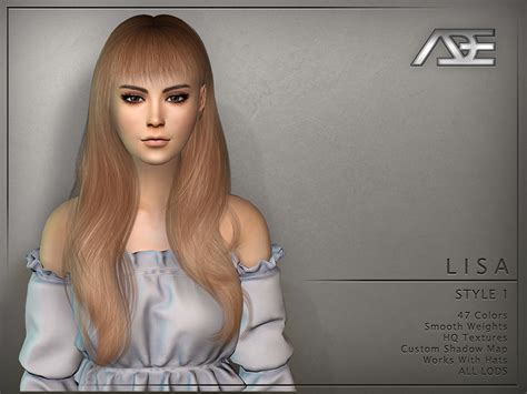 The Sims Resource Lisa Style 1 Hair By Adedarma Sims 4 Hairs