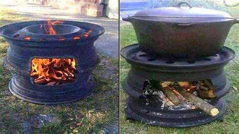 Truck rim fire pit, how to build a fire pit from a truck wheel, truck fire pits! Truck Tire Rim Fire Pit - Easy Craft Ideas
