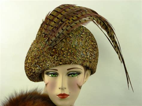 Vintage Hat Jack Mcconnell Pheasant Feather Ladies Hat With Long Plumes