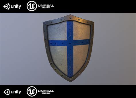 3d Model Low Poly Medieval Shield Cgtrader