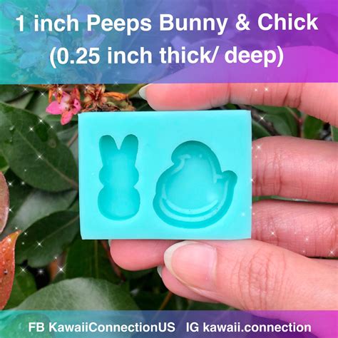 1 Inch Easter Peeps Chick Bunny Silicone Mold For Resin Deco Etsy