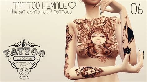 Sims 4 Ccs The Best Tattoo Female By Lis Obrien