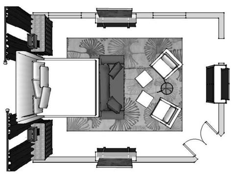 If you are looking for private and dedicated spaces within your bedroom, this may be the best layout for you. master bedroom furniture layout - Google Search | Master ...