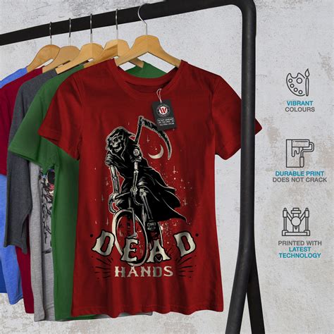 Wellcoda Grim Reaper Dead Skull Womens T Shirt Grim Casual Design