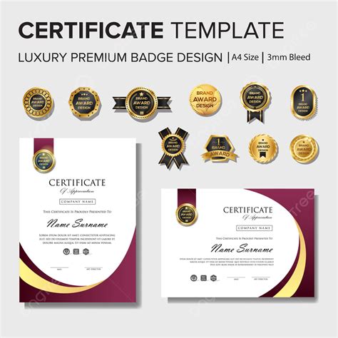 Professional Certificate Design With Badge Template Download On Pngtree