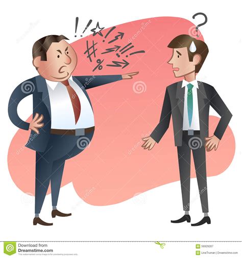 Angry Boss With His Employee Stock Vector Image 56929267