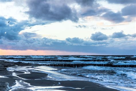 Baltic Sea Clouds Germany Landscape Sea Waves 4k Wallpaper