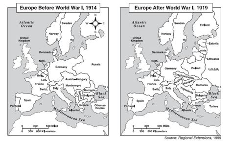 Histoire Géo Map Of Europe Before And After The Iww
