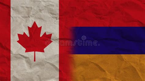 Armenia And Canada Flags Stock Illustration Illustration Of