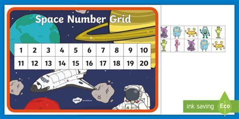 Space Themed 1 To 20 Number Grid Teacher Made