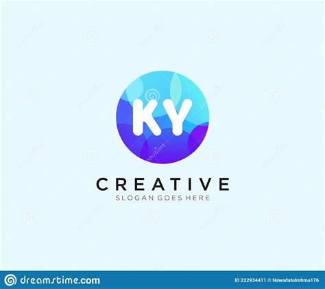 ky initial logo with colorful circle template vector stock vector illustration of media