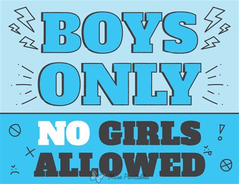 Sign Printable Boys Vs Girls