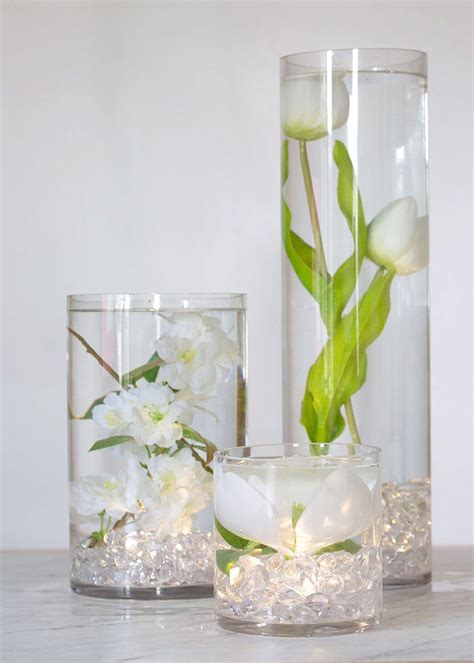 Glass Cylinder Vase Clear Glass Wedding Centerpieces Wedding Table