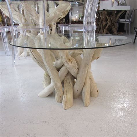 Driftwood coffee table with glass top, base is from a carmel california redwood coffee table made from worn and expands your drinks vases metallic centerpiece bowls and. Round Driftwood Coffee Table 40cm High By Doris Brixham ...