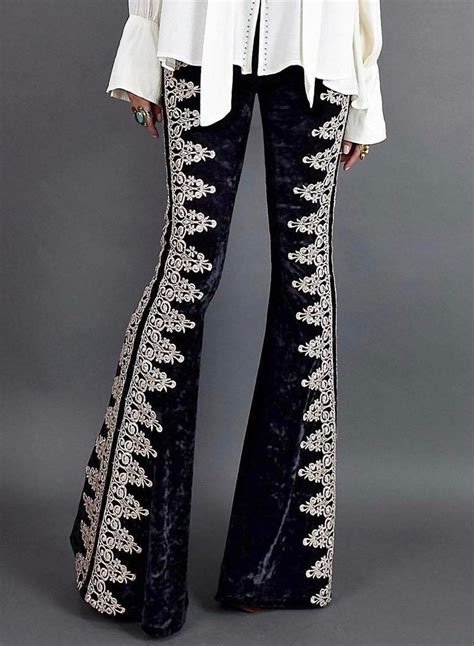 The trend lasted until the end of the 1960s when hippie culture gave rise to flared pants and bell bottom jeans. High Waist Velvet Bell-bottom Pants - classyvics | Velvet ...