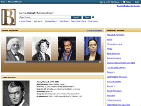 Biography Reference Center Basic Search