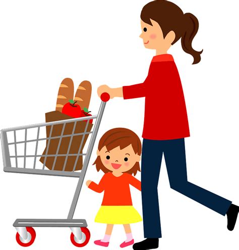 Mother And Daughter Are Shopping Clipart Free Download Transparent