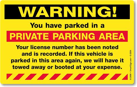 Buy Smartsign Warning You Have Parked In A Private Parking Area
