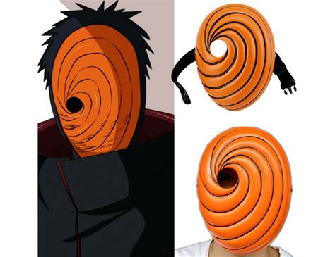Naruto Akatsuki Tobi Uchiha Obito Costume Resin Mask Helmet Halloween