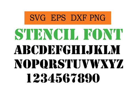 Stencil Font Svg Eps Dxf Files Digital Letters SVG Files For