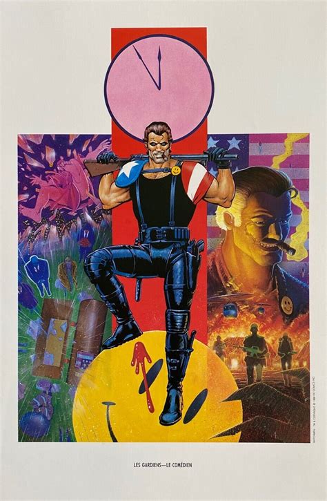 Comedian Watchmen Lithograph By Dave Gibbons Unsigned