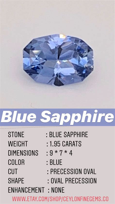 Blue Sapphire Loose 195 Carats Blueblue Sapphireblue Etsy Sapphire