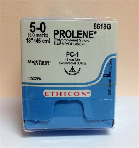 Ethicon 8618g Prolene Suture Precision Cosmetic Conventional Cutting