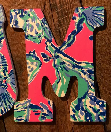 Designer Inspired Letters Etsy Lilly Pulitzer Inspired Lilly Pulitzer Letters