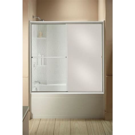 Sterling Standard 59 In X 56 7 16 In Framed Sliding Tub And Shower Door In Silver With