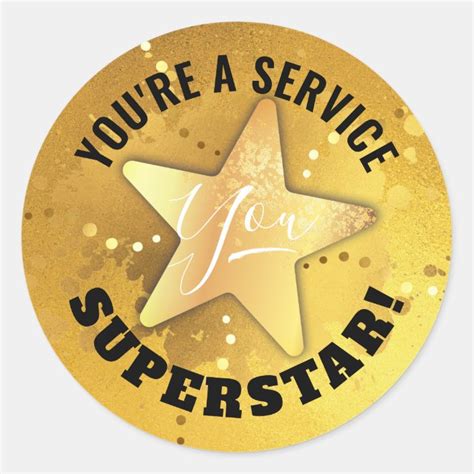 Gold Star Great Job Employee Recognition Stickers