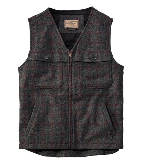 Mens Maine Guide Zip Front Wool Vest Plaid Vests At Llbean In