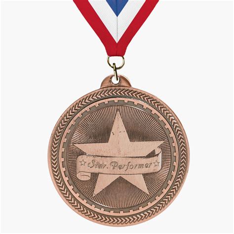 Engravable Star Performer Medal Crystal Images Inc