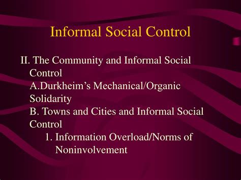 Ppt Informal Social Control Powerpoint Presentation Free Download