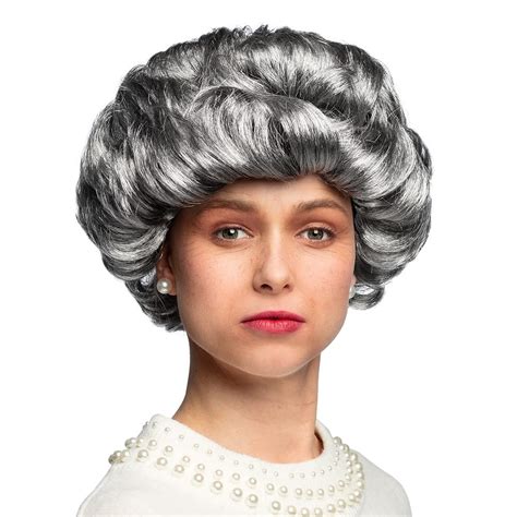 boland bv grey british granny wig ladies fancy dress womens costume accessory by