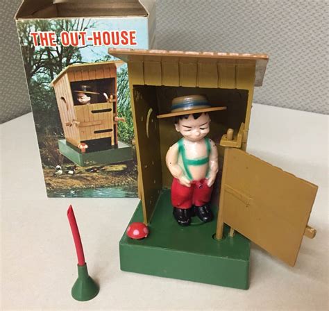 1960s Vintage The Out House Peeing Toy Novelty Gag In Original Box