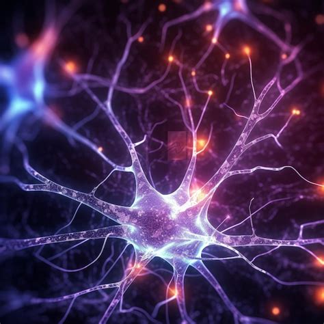 Cérebro intrincado sistema nervoso complexo de rede neural close up de neurônios de destaque