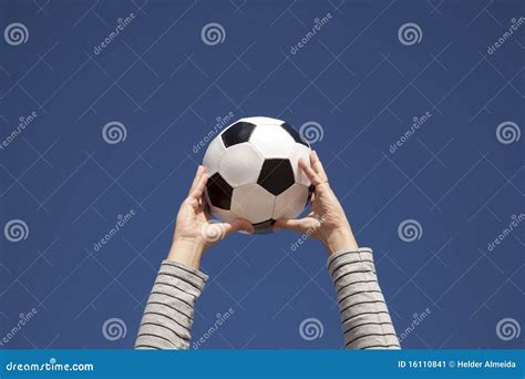 Hands Holding A Soccer Ball Stock Image Image Of Angle Player 16110841