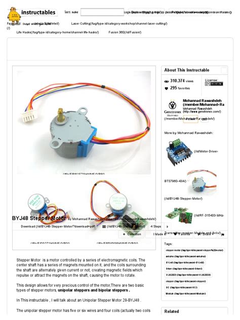 Datasheet Byj48 Stepper Motor All Electric Motor Arduino