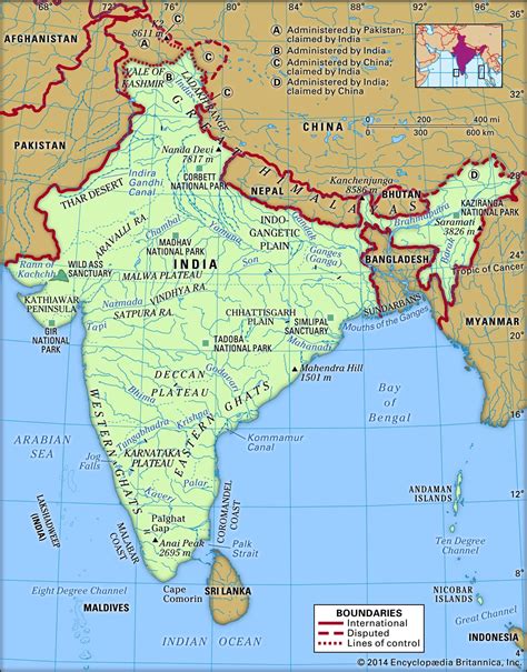Physical Geographical Map Of India United States Map