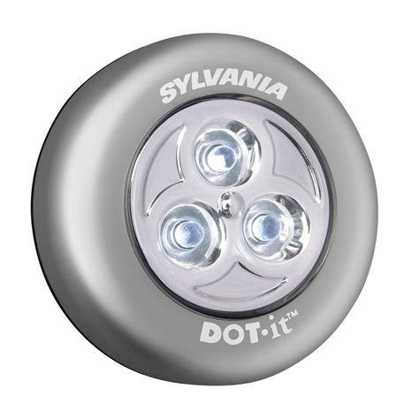 Sylvania Dot It Led Battery Operated Stick On Tap Light Silver 36010