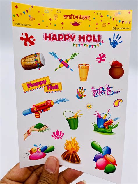 Happy Holi Sticker Sheet Festival Of Colors Holi Hai 21 Etsy