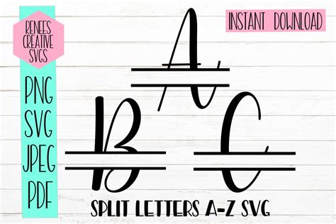 Split Letters Split Monogram Letters Svg Cutting File Svgs
