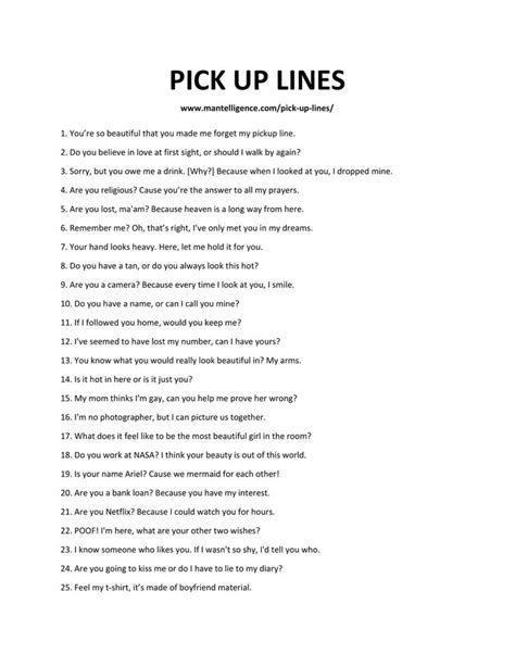 144 Awesome Pick Up Lines The Only List You Need Pick Up Line